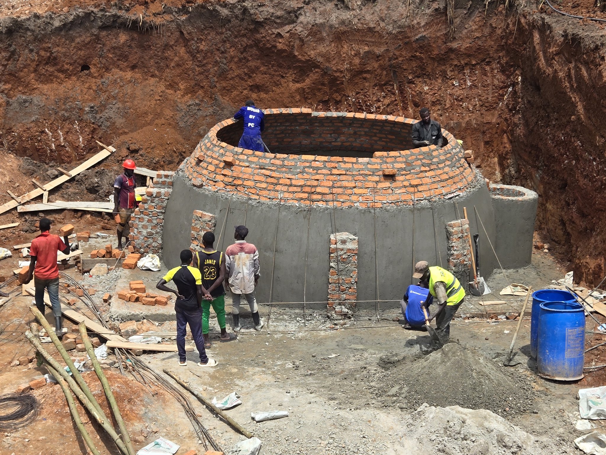 biogas plant being built